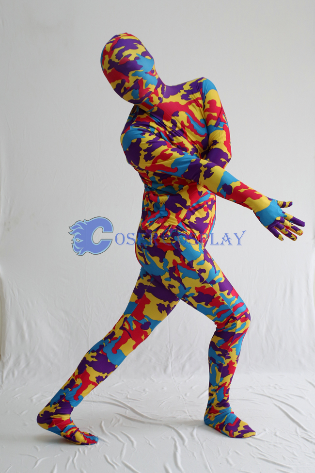 Red Yellow Camouflage Zentai Suits